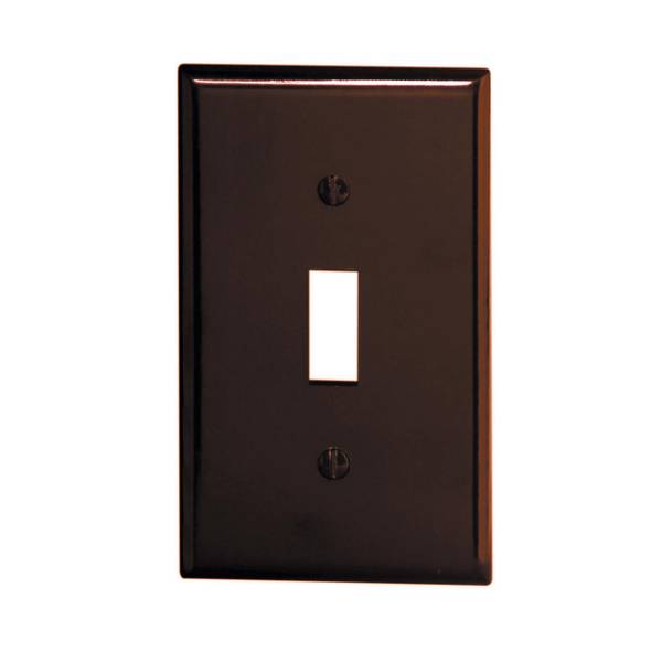 Leviton 1 Gang 1 Toggle Standard Size Toggle Switch Wallplate, Brown ...