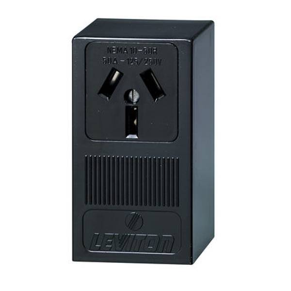 Leviton Black Surface Mount Range Outlet R2005050P00 Blain's Farm