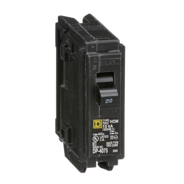 Square D 20-Amp Homeline 1-Pole Standard Circuit Breaker - HOM120CP ...