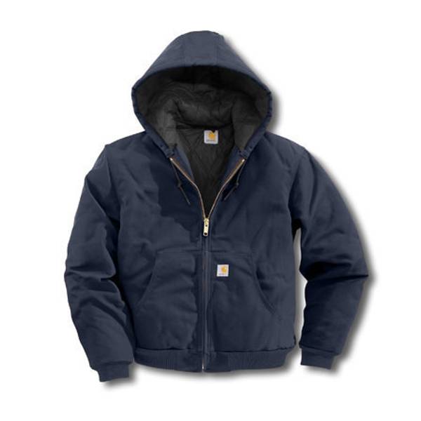 Carhartt Big Men's Dark Navy Quilted-Flannel Duck Active Jacket dark ...