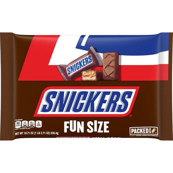 Snickers Minis Peanuts/Caramel/Nougat Milk Chocolate 10.48 Oz, Bite, Snack  & Fun Size Candy Bars