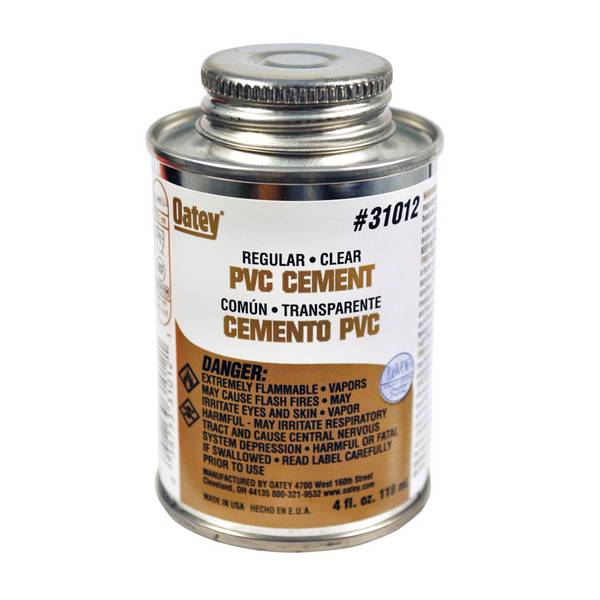 Oatey PVC Regular Clear Cement, 4 oz - 31012 | Blain's Farm & Fleet