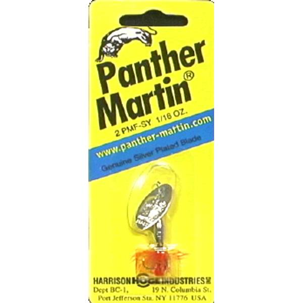 Panther Martin Silver & Yellow Fishing Lure - 2PMF-SY
