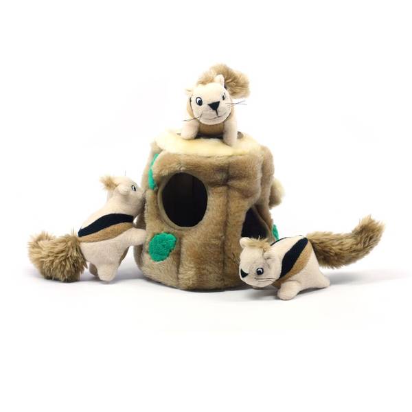 outward hound hide a squirrel squeaky puzzle plush dog toy