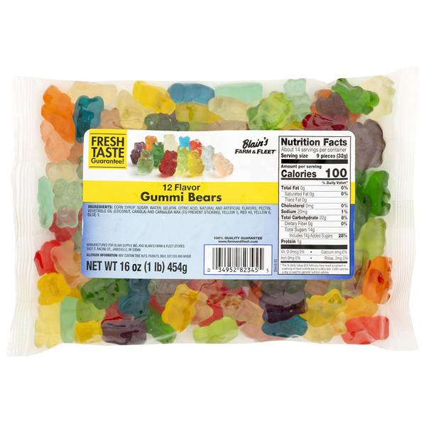 Blain's Farm & Fleet 12 Flavor Gummi Bears 615115 Blain's Farm & Fleet