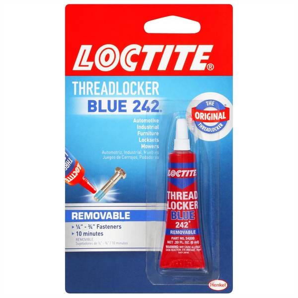 Henkel Loctite Blue 242 Threadlocker, Removable - 0.2 fl oz tube