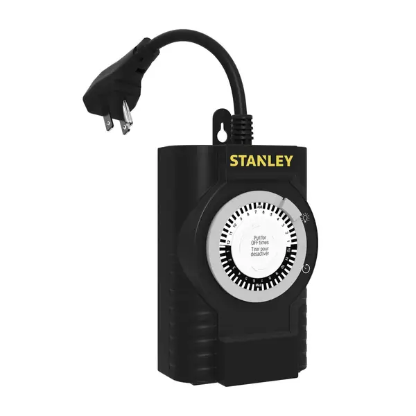 Stanley 31198 LampMaster Twin Timer Meccanico A 2 Prese - Programma Luci E Apparecchi, 30 Minuti Di Intervallo