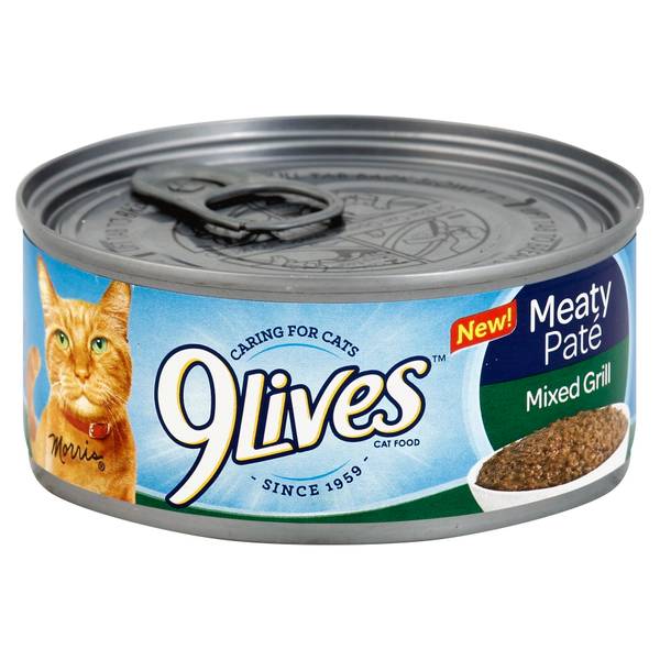 UPC 079100000722 product image for 9 Lives 5.5 oz Meaty Pate Mixed Grill Cat Food | upcitemdb.com