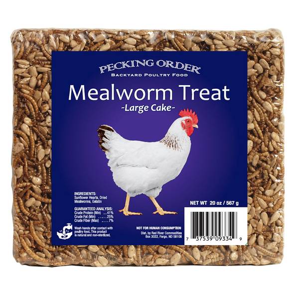 Pecking Order Mealworm Treat Cake, 20 oz 009334 Blain's Farm & Fleet