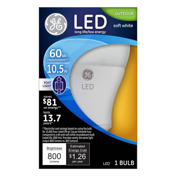 GE LED 10.5Watt A19 Outdoor Post Light Bulb 92145 Blain's Farm & Fleet
