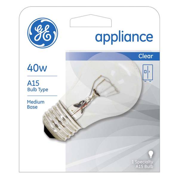 GE Light Bulb, Appliance, Clear, 40 Watts