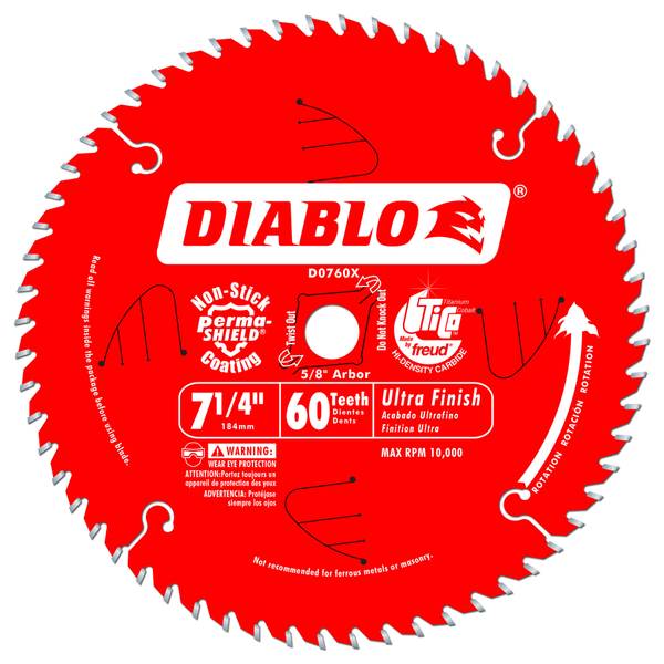 Diablo Ultra Fine Finishing Circular Saw Blade D0760A Blain's Farm
