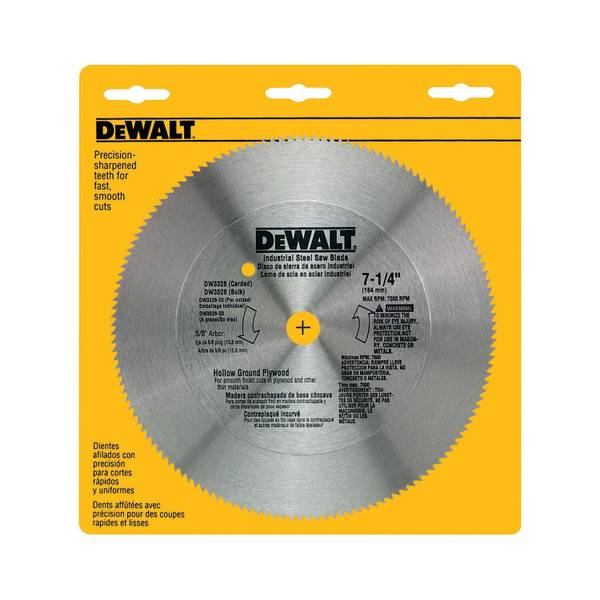 Dewalt DW3076 Thin Kerf Carbide Tipped Saw Blade 7-1/4" 36 Teeth 