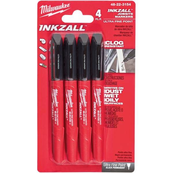 Milwaukee 48-22-3160 INKZALL Black Ultra Fine Point Pen 12PK