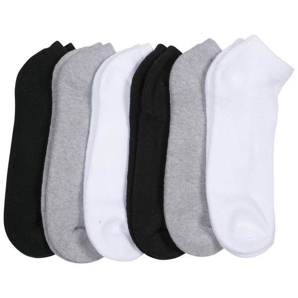 CG | CG Women's 6-Pack No Show Cushioned Socks, GREY/WHITE/BLACK, One ...