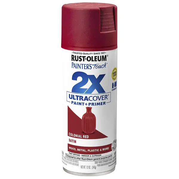 Rust-Oleum Painter's Touch Ultra Cover Satin Colonial Red Spray Paint 12 oz.