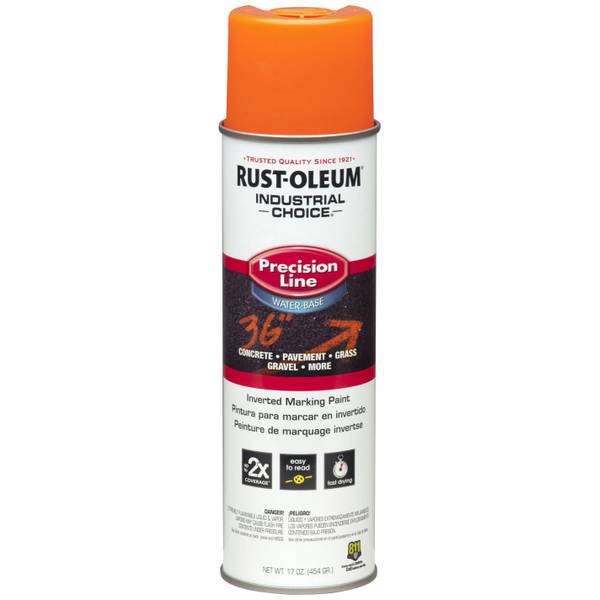 Photo of 17 oz Industrial Choice M1800 Water-Based Precision Line APWA Marking Spray Paint