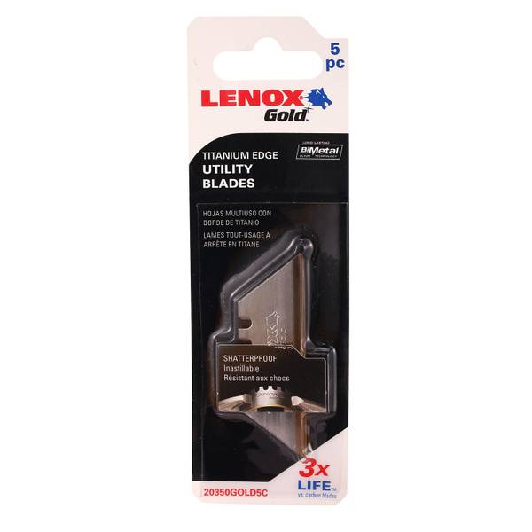 Lenox Gold Utility Blades - 5 Pack - 20350GOLD5C | Blain's Farm & Fleet