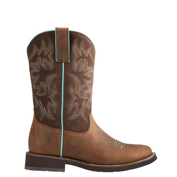 10021457 Ariat Women's Delilah FatBaby Round Toe Western Cowgirl Boot Brown NEW 