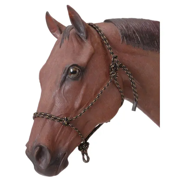 Tough-1 Miniature Poly Rope Tied Halter For Horses - Adjustable, Snug Fit, Large Size