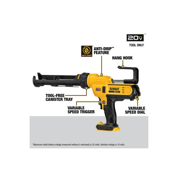 Dewalt 20v max adhesive deals gun kit dce