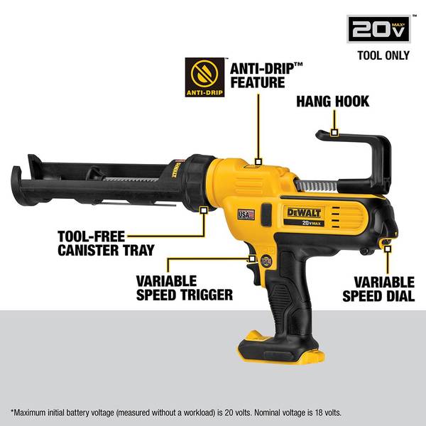 DEWALT 20V MAX* 10 oz 300ml Adhesive Gun DCE560B Blain's