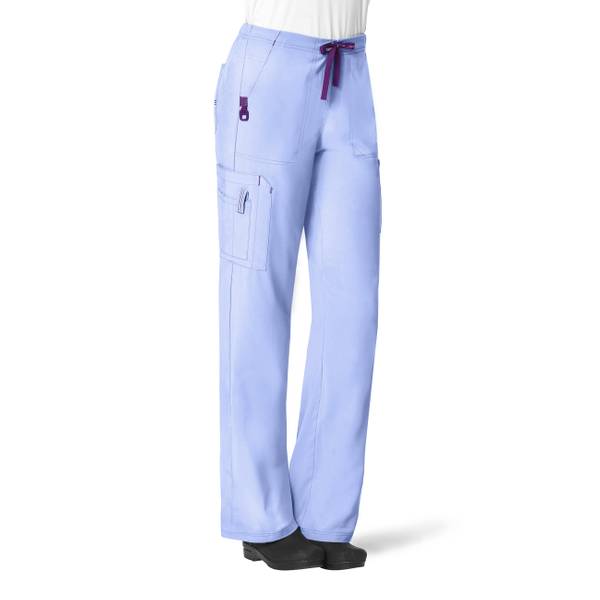 Carhartt Women's CrossFlex Boot Cut Cargo Scrub Pants, Ceil Blue, L