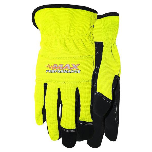 MidWest Gloves Men's Max Performance High Vis Green Gloves - MX450HGVT ...