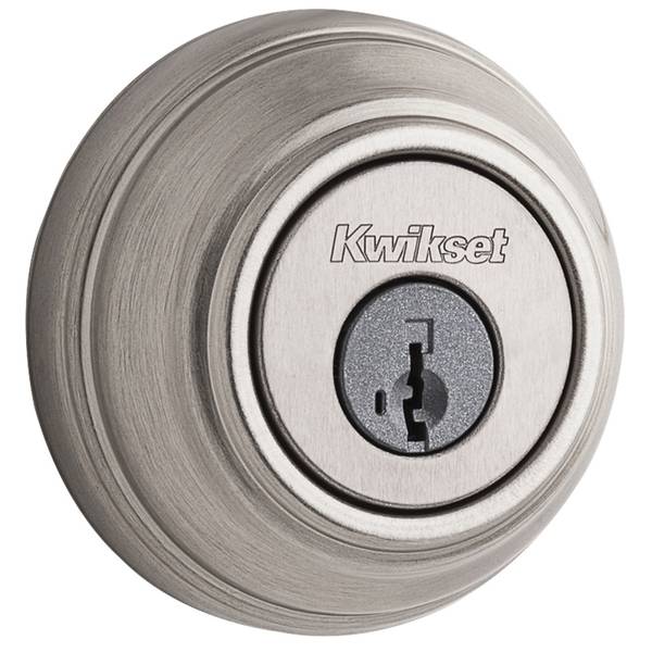 Kwikset 980 Single Cylinder Deadbolt featuring SmartKey in Satin Nickel  99800-123 Blain's Farm  Fleet