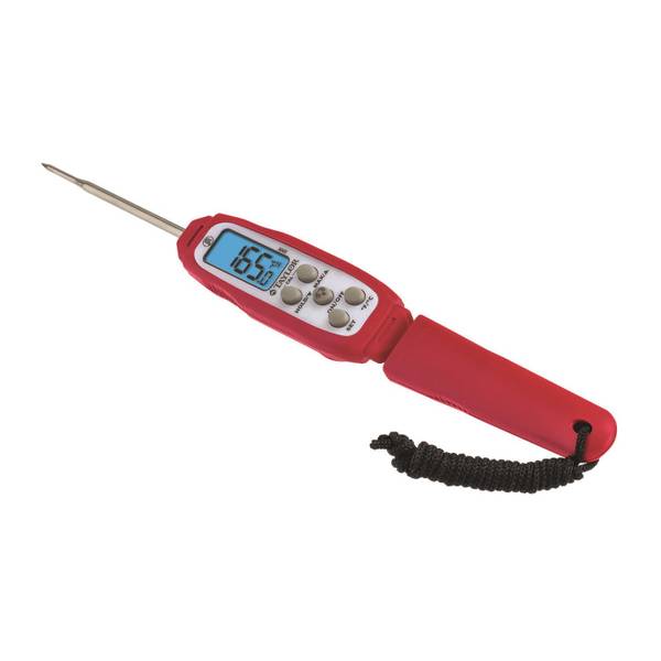 Taylor Stainless Steel Digital Folding Probe Meat Thermometer with Blue  Backlight Display
