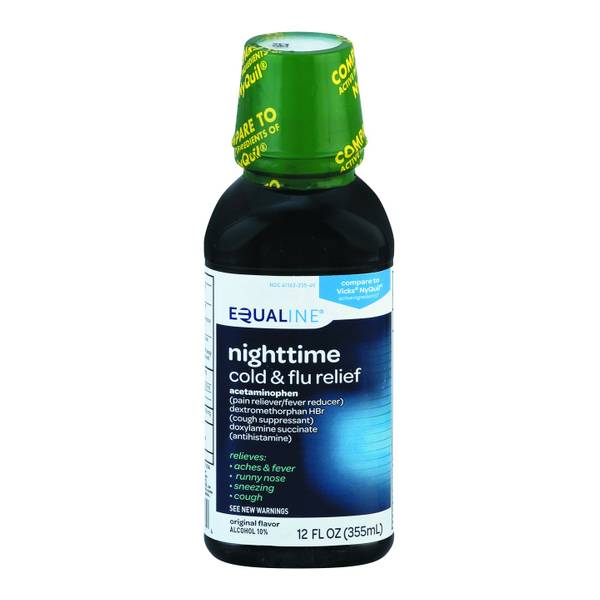 Equaline 12 oz Nighttime Original Cold & Flu Liquid 8781451 Blain's