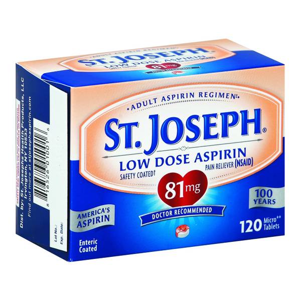 St. Joseph 120 Count 81mg Aspirin Tablets 8775541 Blain's Farm