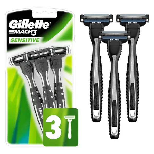 Gillette 3-Count Mach3 Sensitive Men's Disposable Razors - 757799