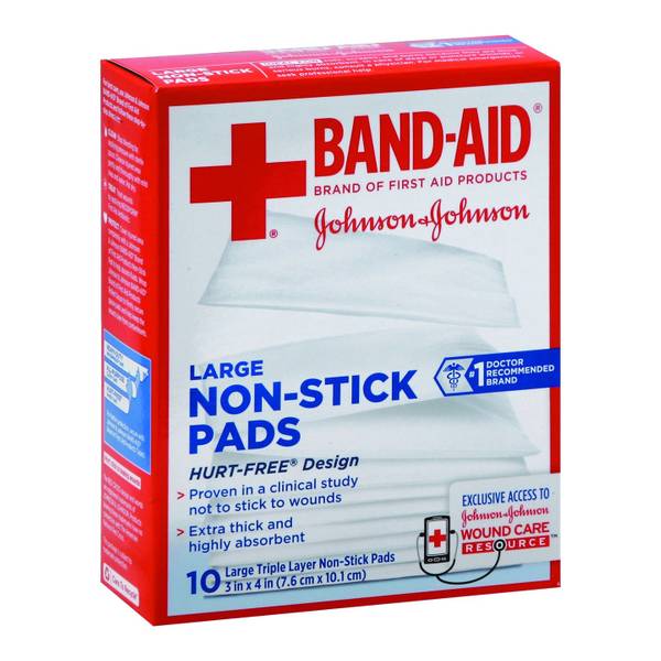 Band-Aid 10 ct Large Non-Stick Pads - 8630319