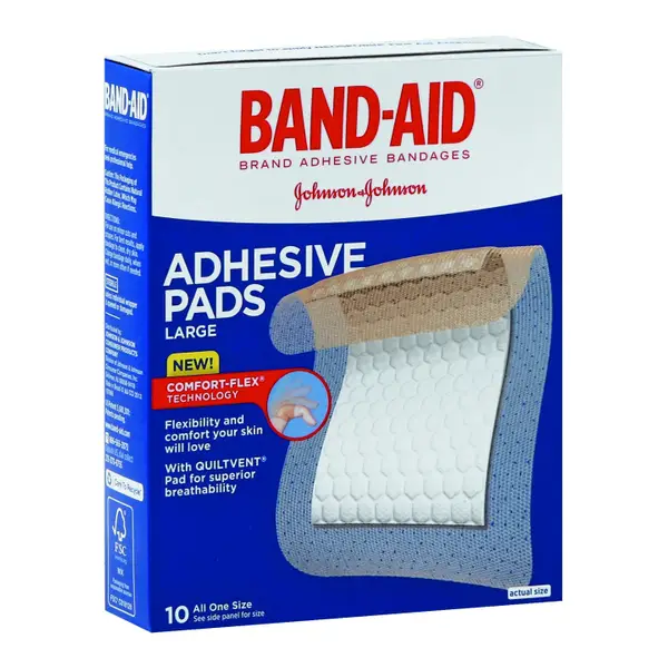 Pack of 2 BAND-AID Adhesive Pads Comfort-Flex Large 10 Each