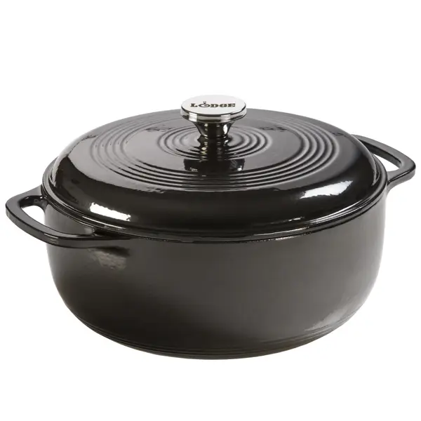 Lodge Cast Iron 6 Quart Enameled Cast Iron Dutch Oven in Indigo - Ideal for  Slow-Roasting, Simmering, and Baking Bread in the Cooking Pots department  at
