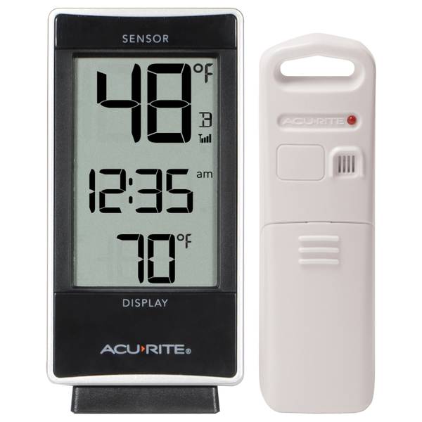 Chaney Wireless Thermometer Clock, Indoor Outdoor Thermometer And Clock