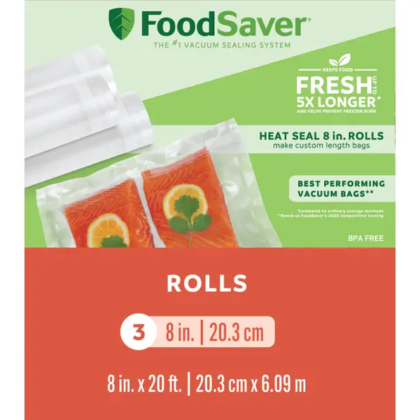 FoodSaver Bags Combo Pack 3 Rolls FSFSBF0634-NP & 1-Quart Vacuum Seal Bag  (44ct)
