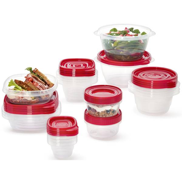 Rubbermaid TakeAlongs 1 Gallon Food Storage Containers, Set of 2, Rhubarb  Red 