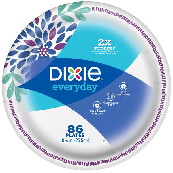 Dixie Ultra Paper Dinner Plates, 10 1/16 inch, 100 Count, White
