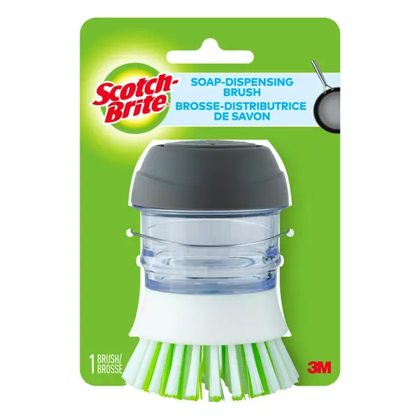 Scotch-Brite Non-Scratch Plastic Scrubbing Pads, 3 & Brush Scrubber Soap  Control