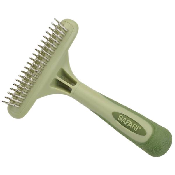 Safari Dog Undercoat Rake, Rotating Pin Double Row