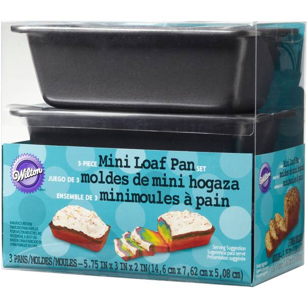 Wilton 4 Cavity Mini Loaf Pan, Grey