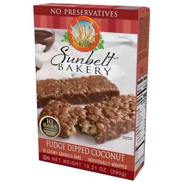 Sunbelt Bakery Fudge Dipped Coconut Granola Bars - 024300031045