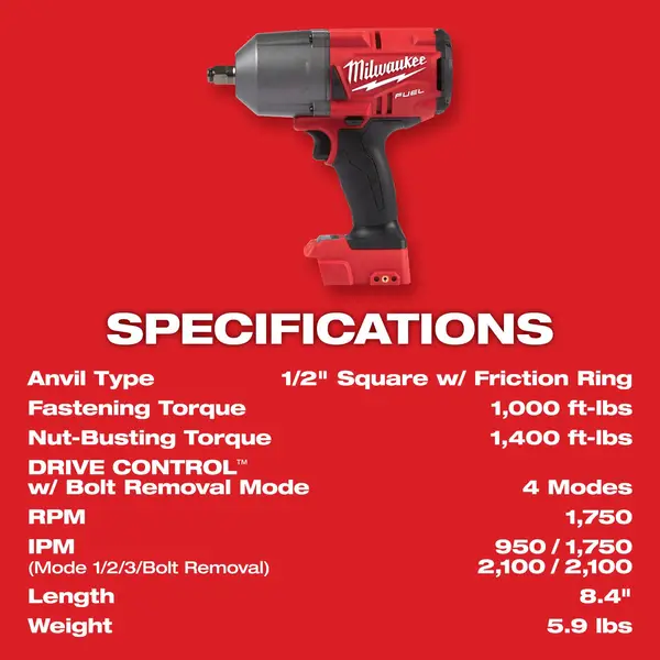 Milwaukee M18 FUEL 1/2 in. High Torque Impact Wrench with Friction Ring Kit  2767-22 Blain's Farm  Fleet