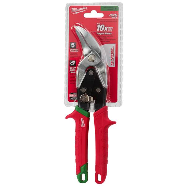 Milwaukee 48-22-4522 Right Cutting Offset Aviation Snips for sale online 
