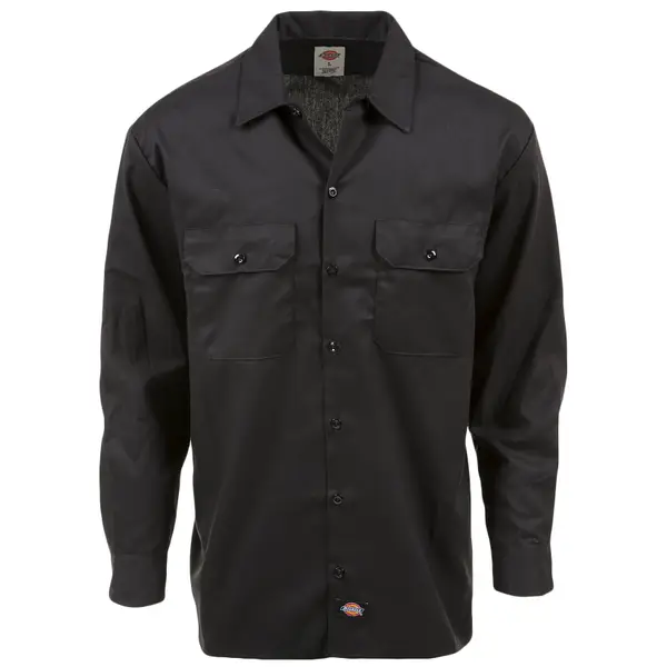 Dickies Men's Relaxed Fit Long Sleeve Work Shirt - WL675BK-L