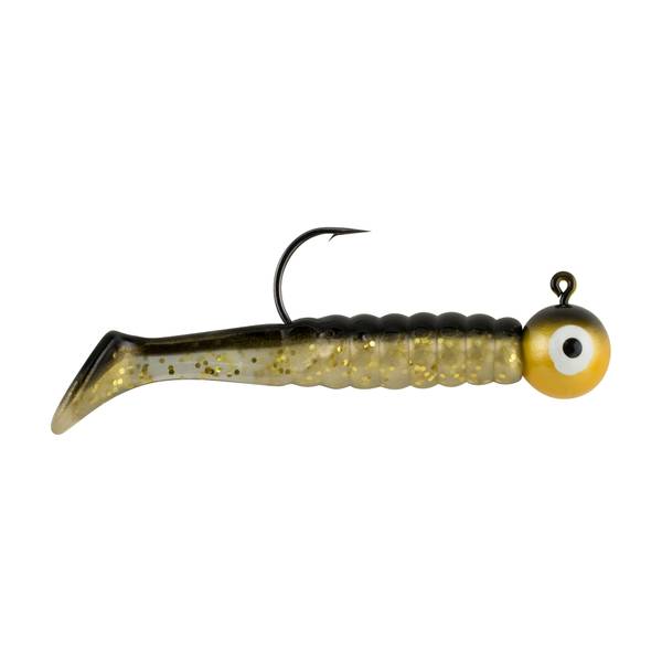 Johnson 1/4 oz Black and Gold Swing Paddle Tail - 1430522