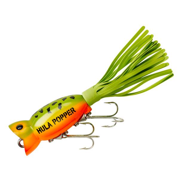 Arbogast 3/8 oz Hula Popper Yellow Belly Frog Fishing Lure - 760-07