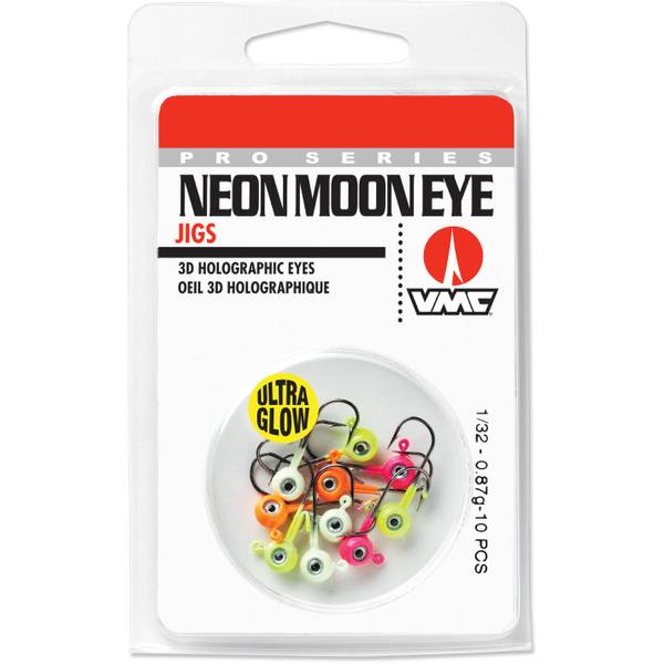 Rapala Neon Moon Eye Jig Glow Kit 1/8 oz Fishing Lure Assortment -  NME18GK-ASST